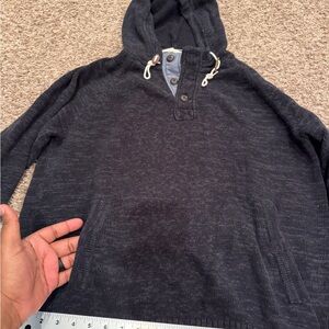 H&M Charcoal Hooded Knit Henley Jacket